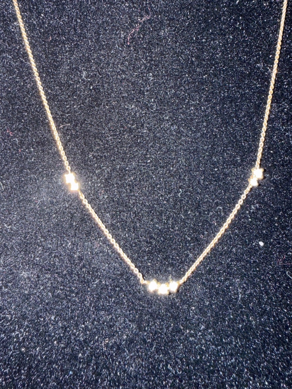 Mejuri Gold Vermeil White Sapphire Station Necklace 16" - Picture 6 of 7